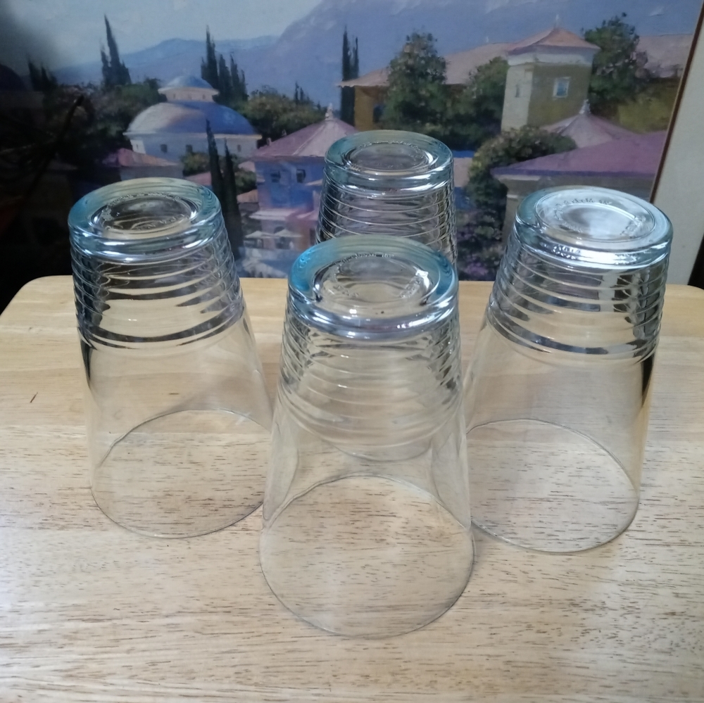IKEA LIGHT BLUE 3 DRINKING GLASSπ·SIZE 5.75"Γ3.75",MADE IN BULGARIA. π - Picture 2 of 7